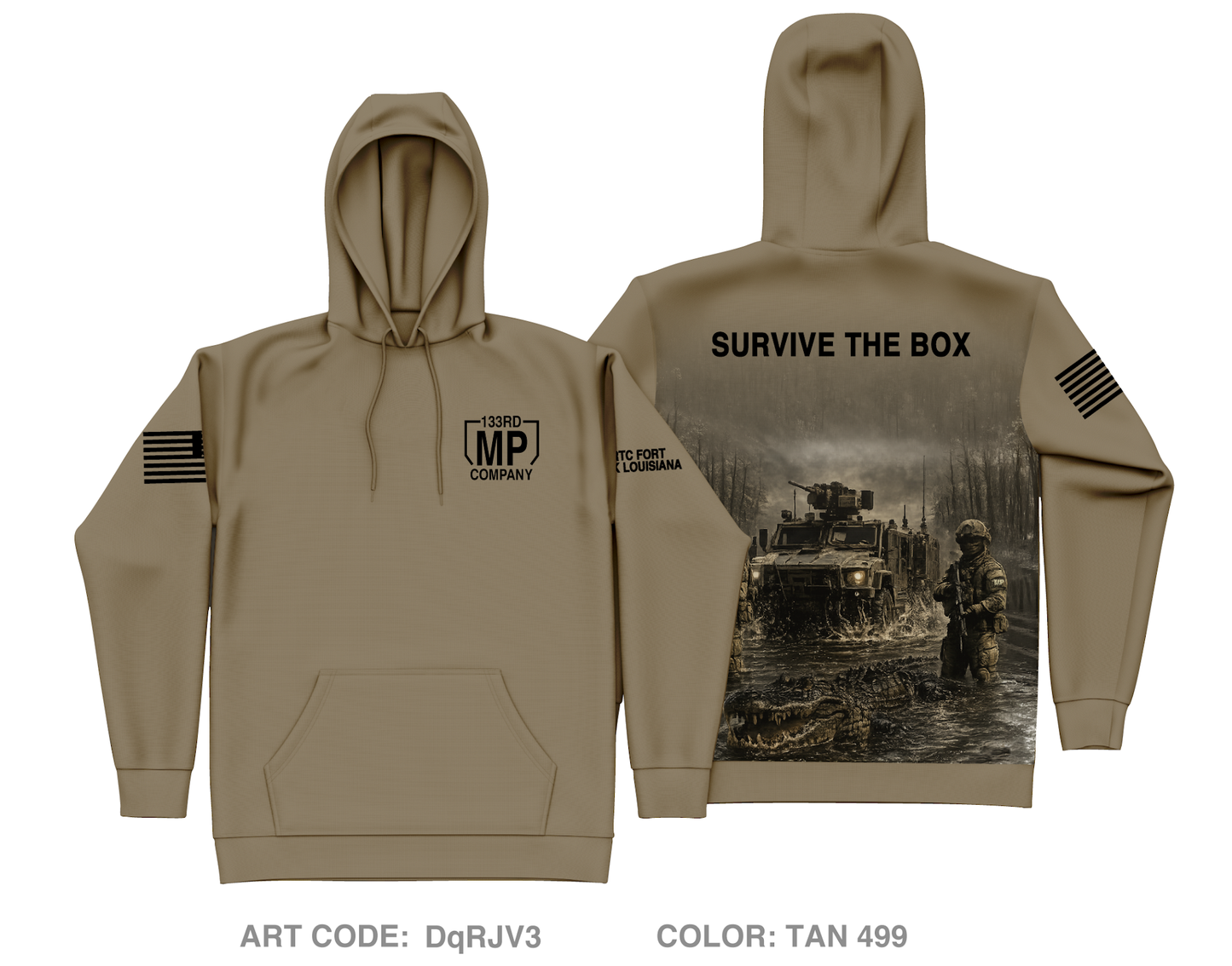 133rd MP Company Core Men's Hooded Performance Sweatshirt - DqRJV3