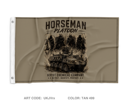 631st Chemical Company - Horseman Platoon Wall Flag - UKJVrx