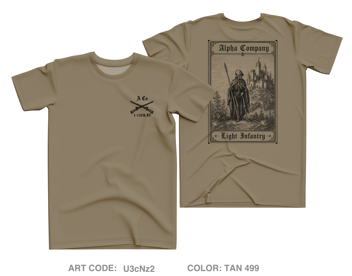 Alpha Company 1-110th Infantry Core Men's SS Performance Tee - U3cNz2