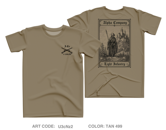 Alpha Company 1-110th Infantry Core Men's SS Performance Tee - U3cNz2