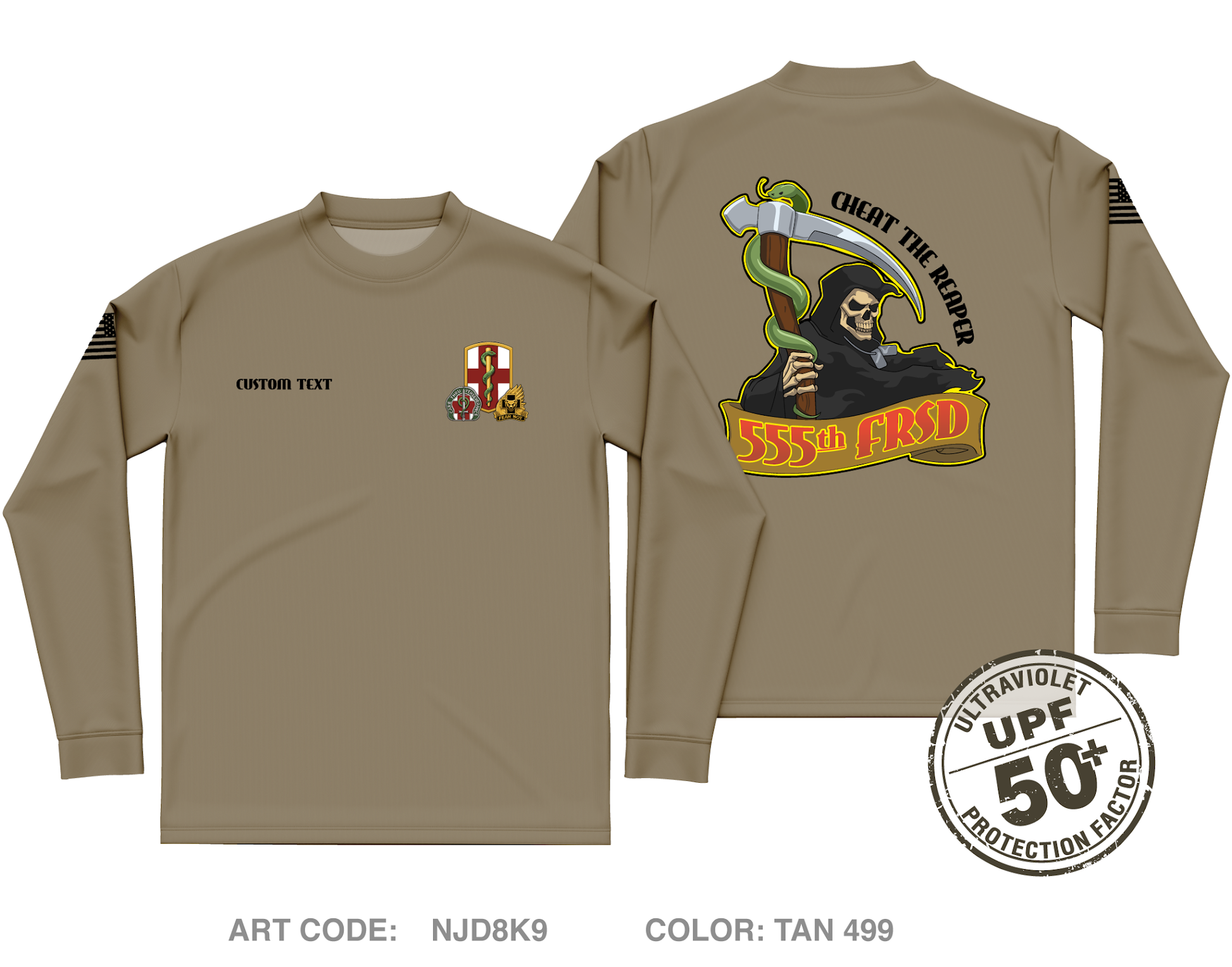 CUSTOM 555th FRSD Core Men's UPF 50+ Performance LS Tee - NJD8K9