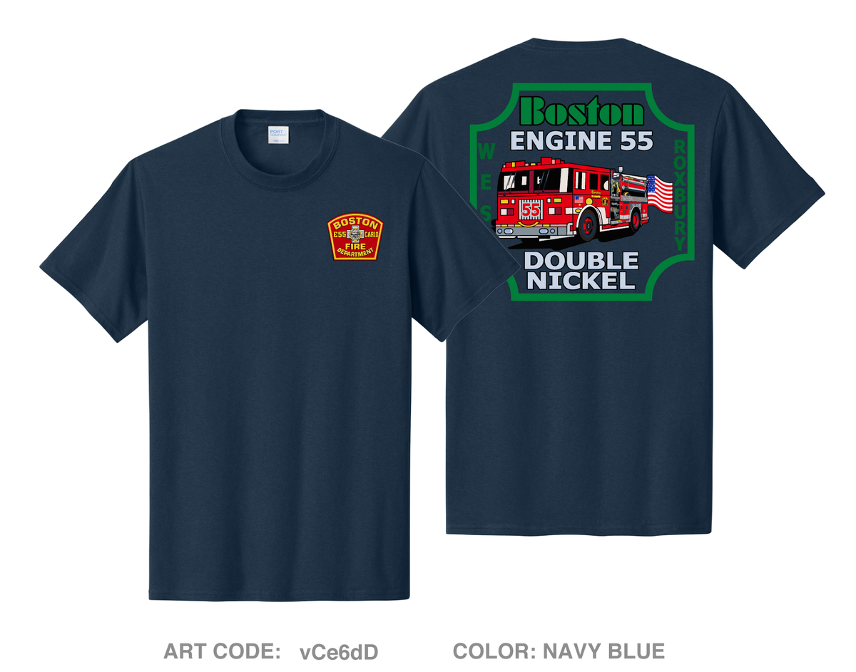 BOSTON FIRE DEPARTMENT E55/CAR10 Comfort Unisex Cotton SS Tee - vCe6dD