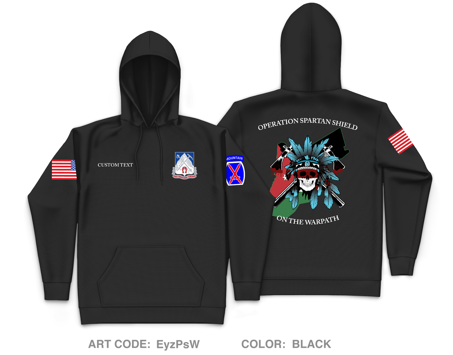 CUSTOM Comanche Company 2-87 IN Core Men's Hooded Performance Sweatshirt - EyzPsW