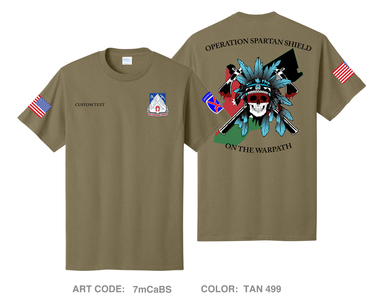 CUSTOM Comanche Company 2-87 IN Comfort Unisex Cotton SS Tee - 7mCaBS
