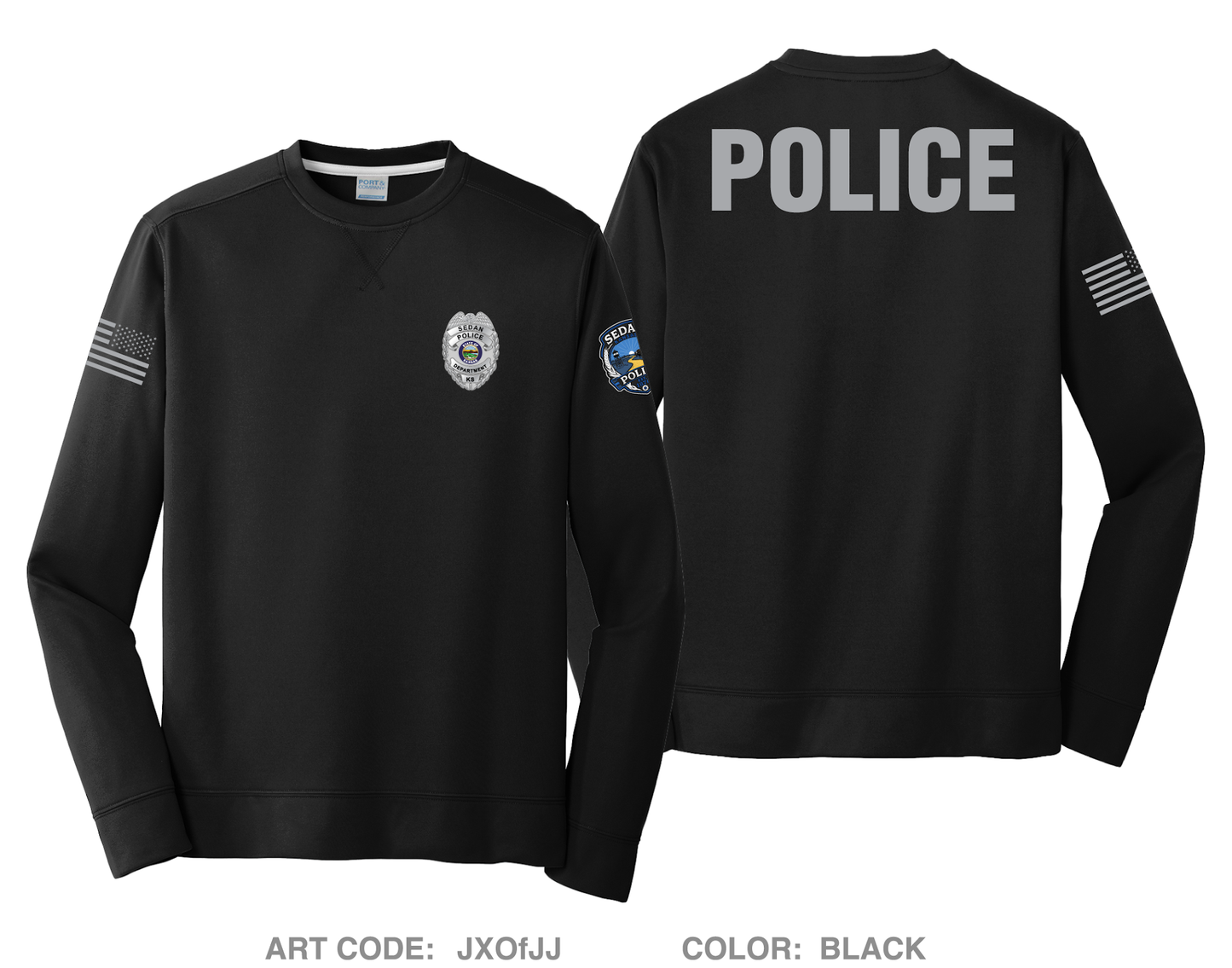 Chautauqau County Sheriffs Office/ Sedan PD HI-Tech Performance Crewneck Sweatshirt - JXOfJJ