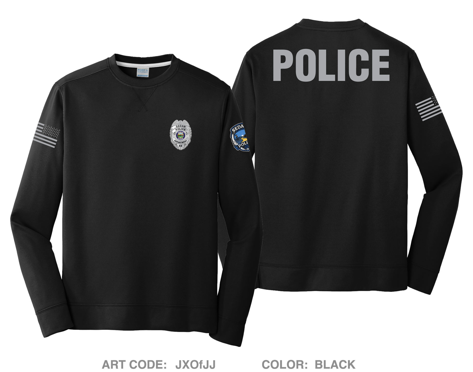 Chautauqau County Sheriffs Office/ Sedan PD HI-Tech Performance Crewneck Sweatshirt - JXOfJJ