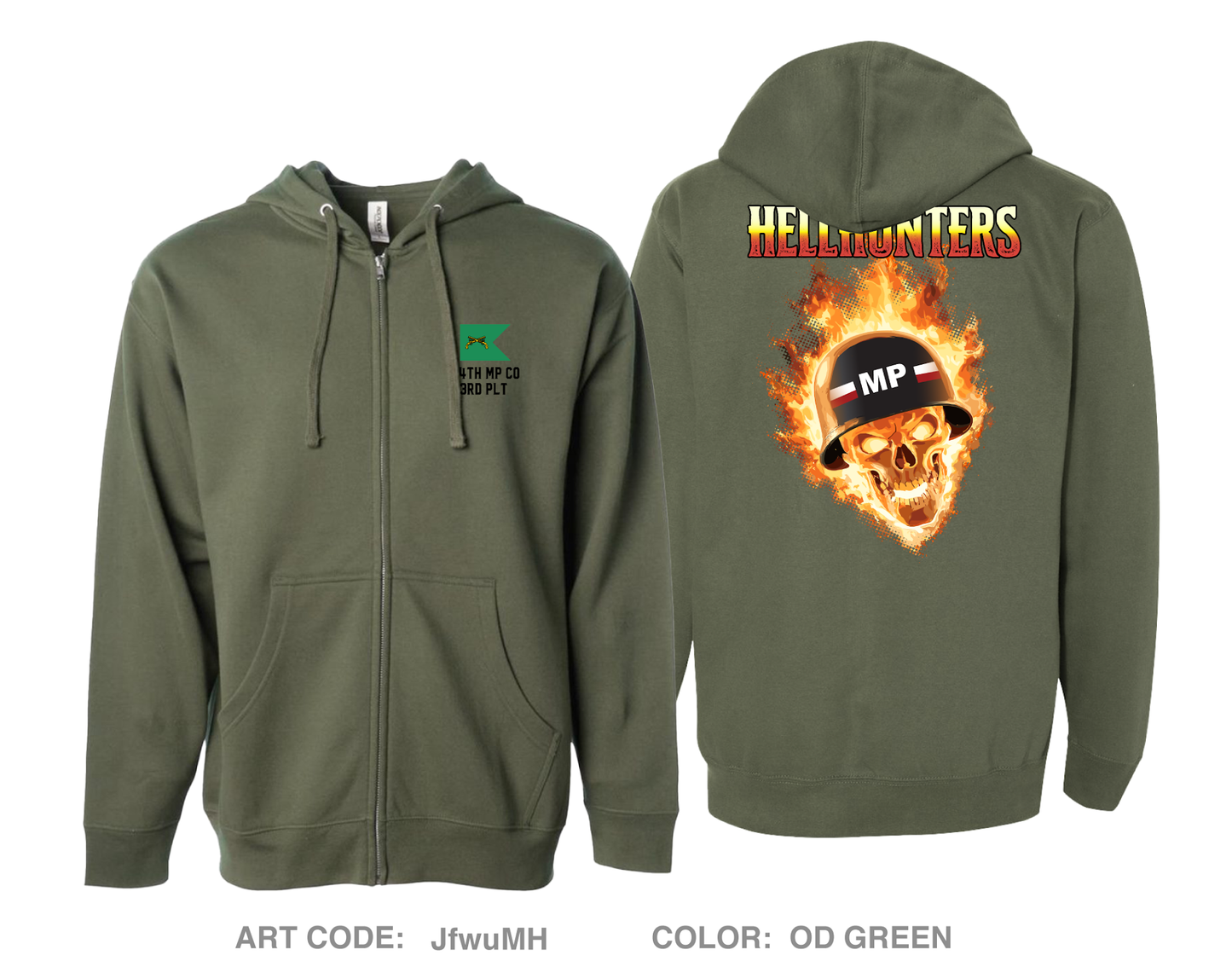 Hellhunters Comfort Unisex Cotton Blend Full-Zip Hooded Sweatshirt - JfwuMH