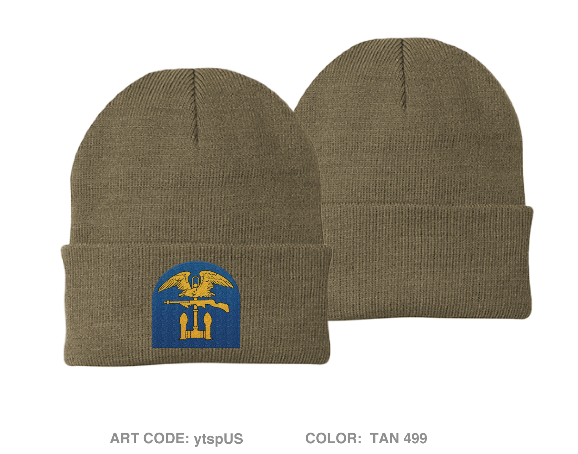 HSD, A Co, 554th EN BN Embroidered Knit Beanie - ytspUS