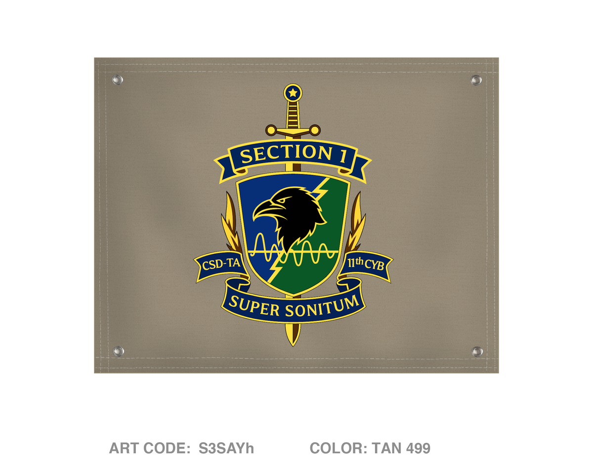 CSD-TA, D Co, 11th CWB Banner Flag - S3SAYh