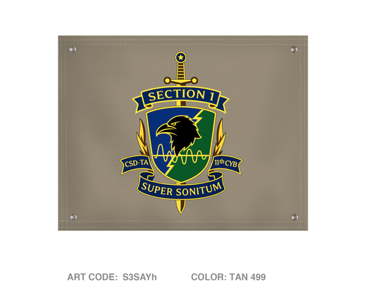 CSD-TA, D Co, 11th CWB Banner Flag - S3SAYh