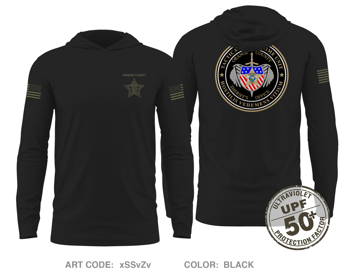 OCSO TAC Core Men's UPF 50+ Hooded Performance LS Tee - xSSvZv