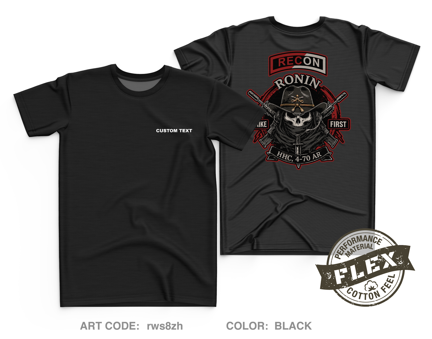 CUSTOM RECON 4-70AR Core Men's SS Flex Performance Tee - rws8zh