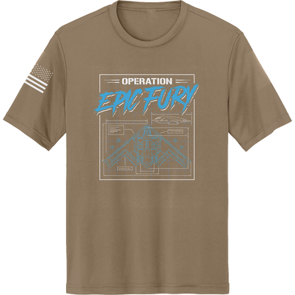 TEST CUSTOM Operation Epic Fury Hi-Tech SS Performance Tee - Blueprint