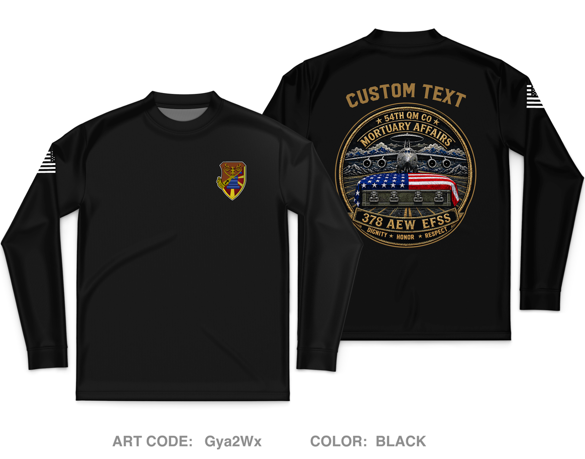 CUSTOM 54th/378th MA Core Men's LS Performance Tee - Gya2Wx