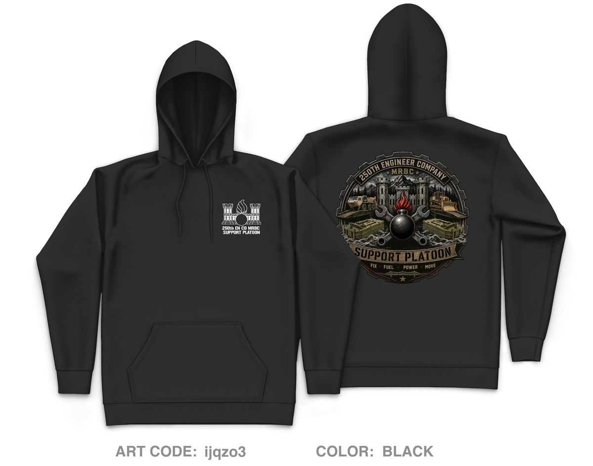250th EN CO MRBC SUPPORT PLATOON Core Men's Hooded Performance Sweatshirt - ijqzo3