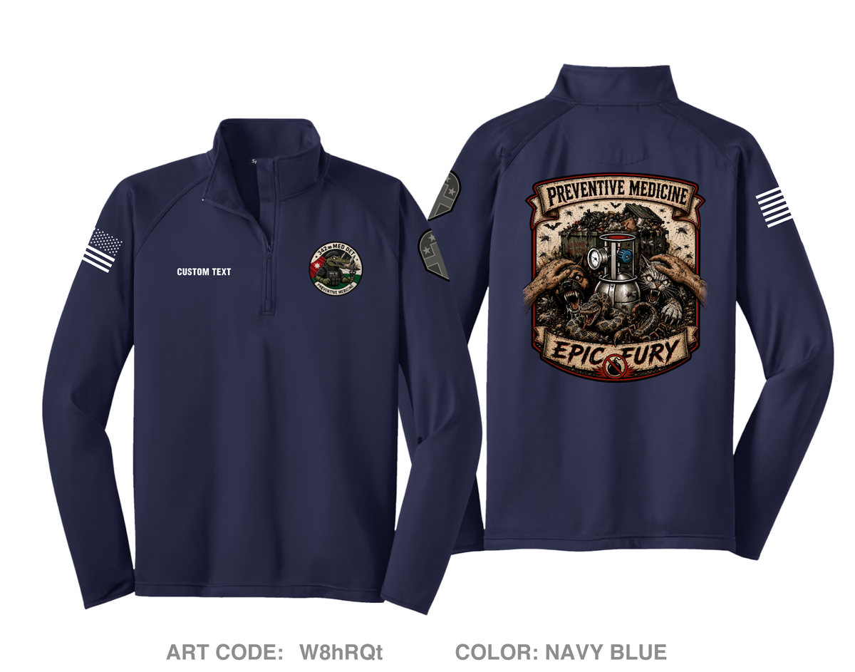 CUSTOM 342nd Medical Detachment (PM) Hi-Tech Performance Quarter-Zip Fleece Jacket - W8hRQt