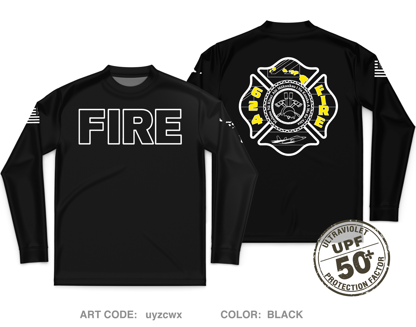 624 FIRE Fundraising Collection Core Men's UPF 50+ Performance LS Tee - uyzcwx