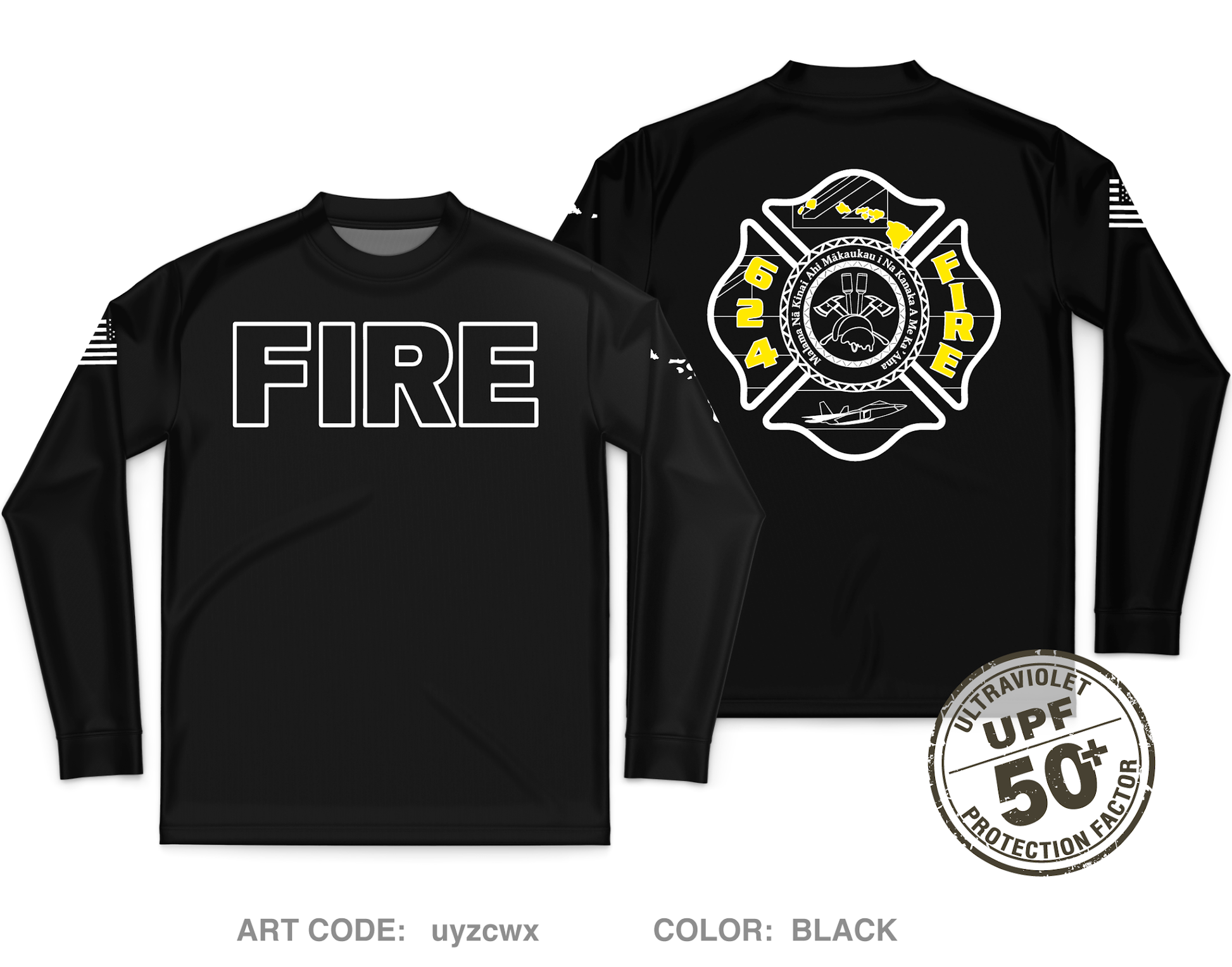 624 FIRE Fundraising Collection Core Men's UPF 50+ Performance LS Tee - uyzcwx