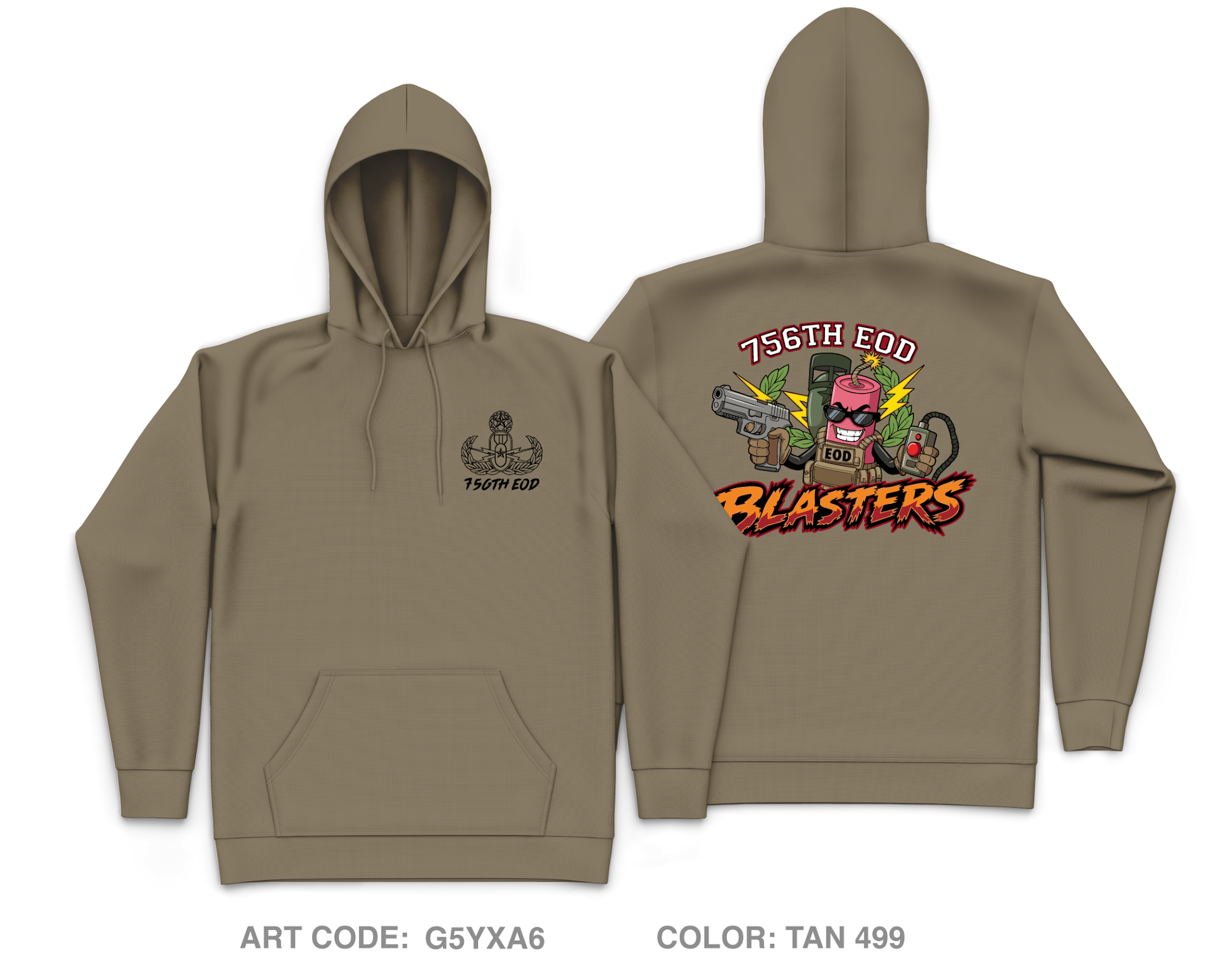 756 EOD Company Core Men's Hooded Performance Sweatshirt - G5YXA6