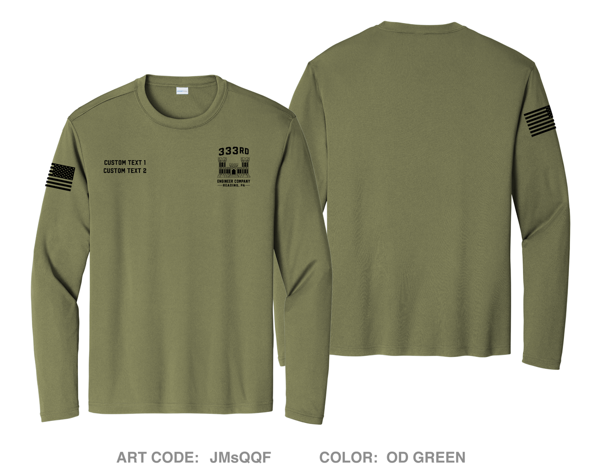 CUSTOM 333rd ENG CO Hi-Tech Performance Unisex LS Tee - JMsQQF