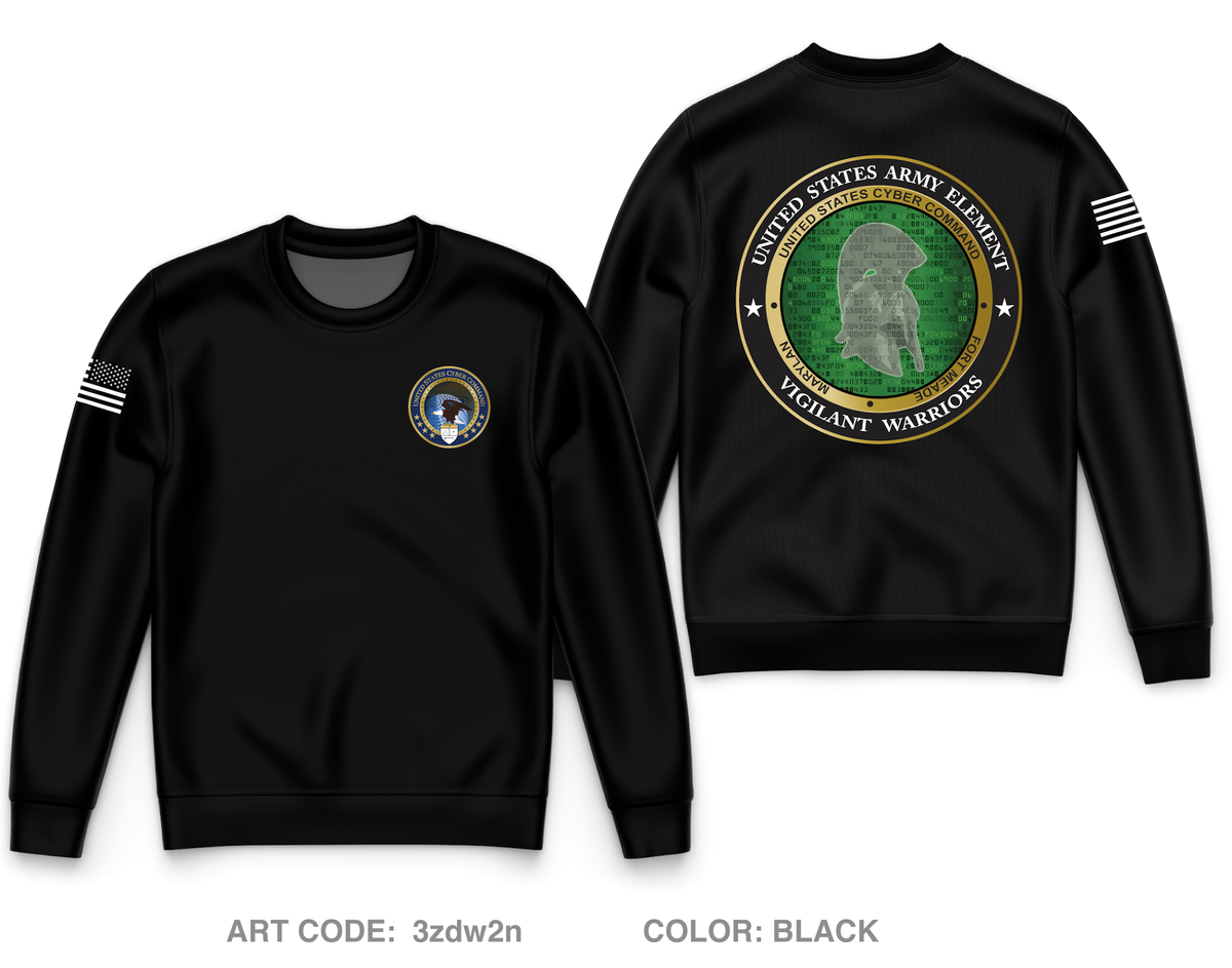 United States Army Element, CYBERCOM Core Men's Crewneck Performance Sweatshirt - 3zdw2n