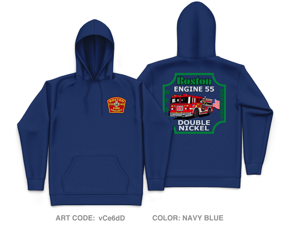 BOSTON FIRE DEPARTMENT E55/CAR10 Core Men's Hooded Performance Sweatshirt - vCe6dD