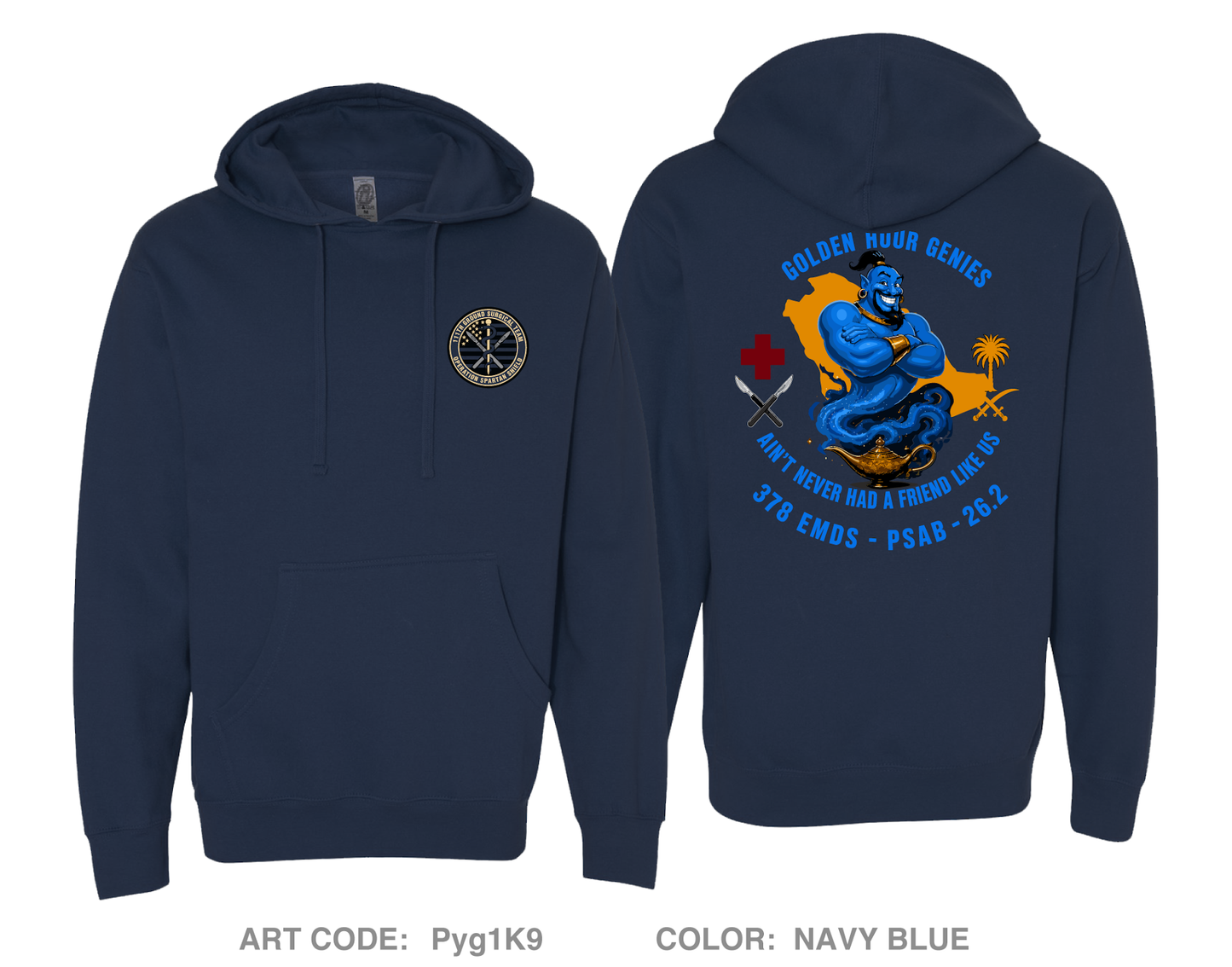 111th Ground Surgical Team Comfort Unisex Hooded Sweatshirt - Pyg1K9