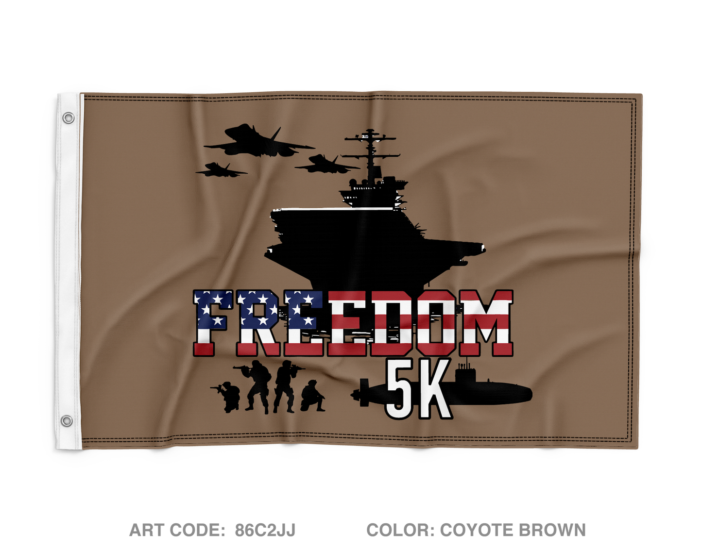 Navy and Marine Corps Freedom 5K Wall Flag - 86C2JJ