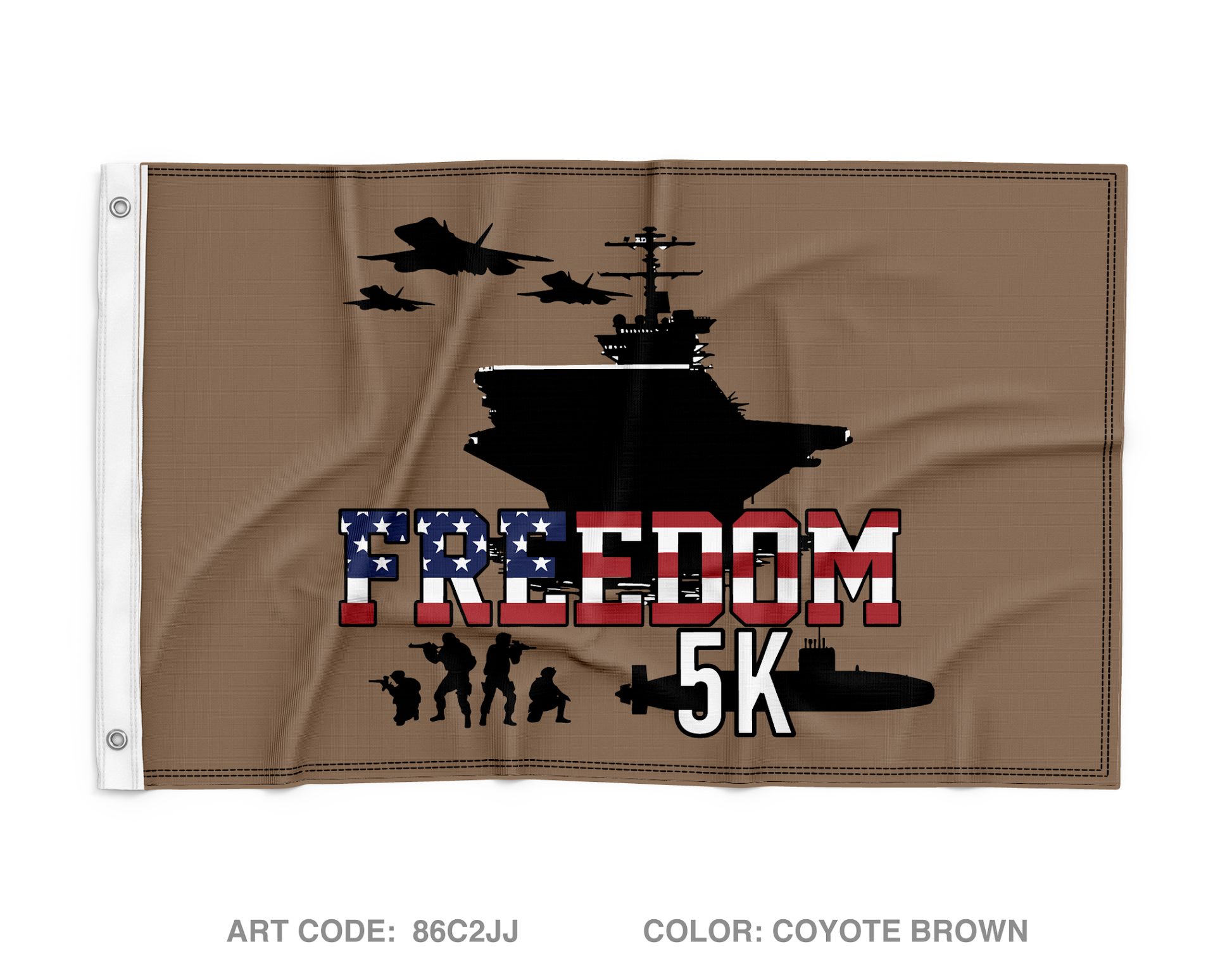 Navy and Marine Corps Freedom 5K Wall Flag - 86C2JJ