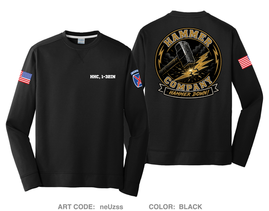 HHC, 1-32IN HI-Tech Performance Crewneck Sweatshirt - neUzss
