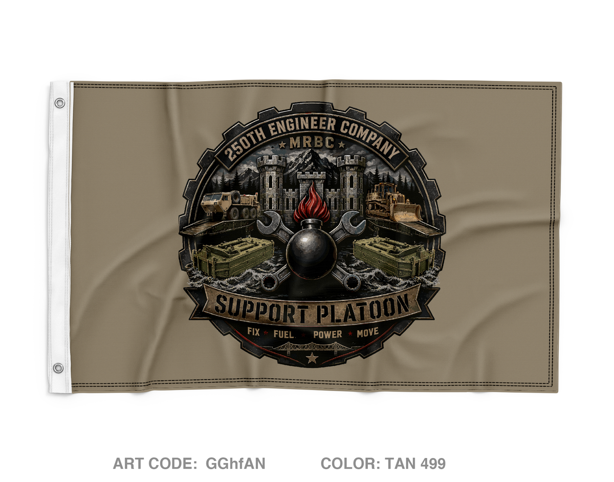 250th EN CO MRBC SUPPORT PLATOON Wall Flag - GGhfAN
