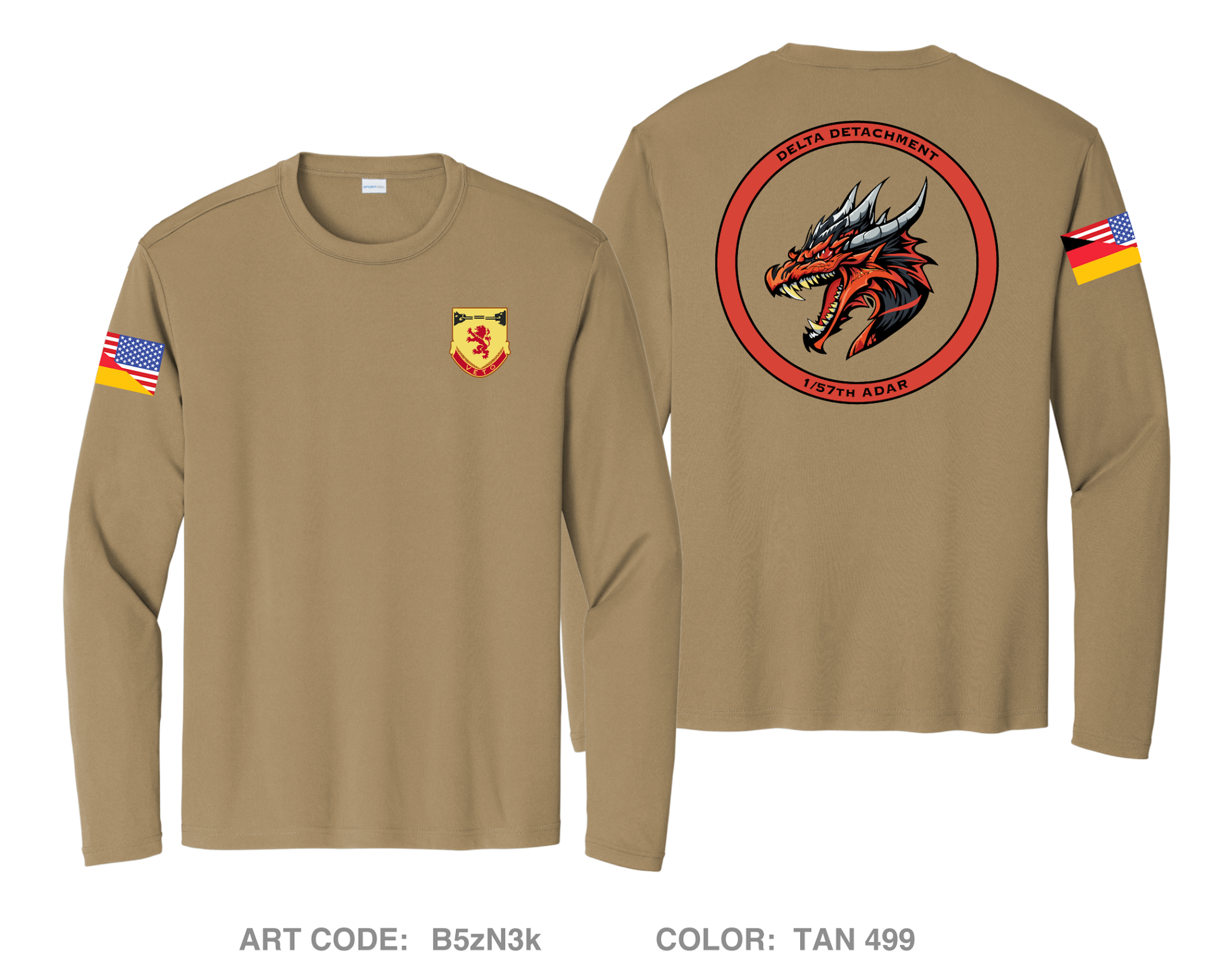 1/57th ADAR DELTA DETACHMENT Hi-Tech Performance Unisex LS Tee - B5zN3k