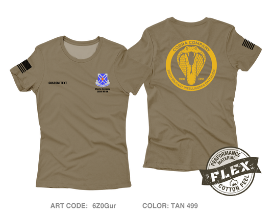 CUSTOM Charlie "Cobras" Company, 305th MI BN, 111th MI BDE Core Women's SS Flex Performance Tee - 6Z0Gur