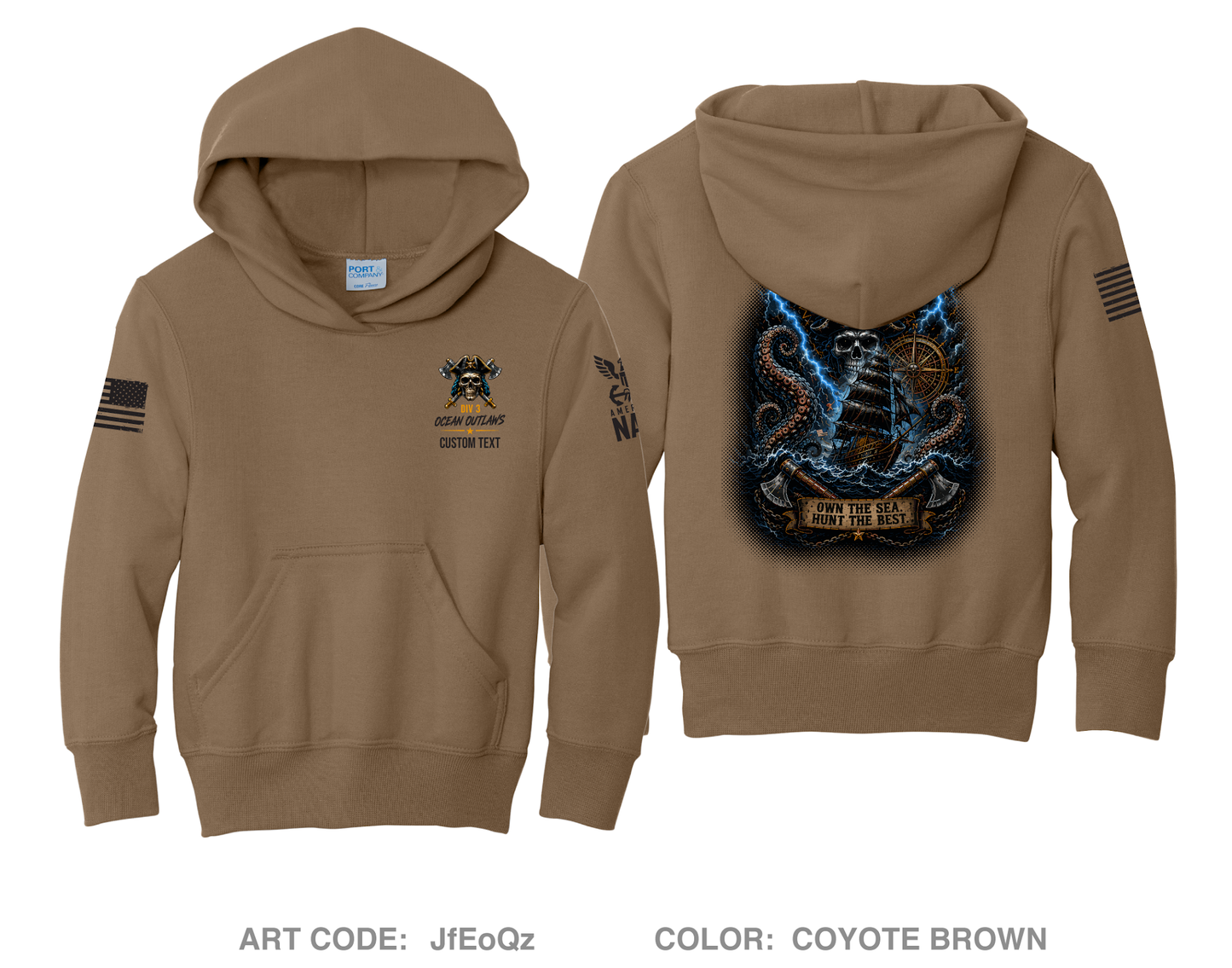 CUSTOM Ocean Outlaws Comfort Youth Cotton Blend Hooded Sweatshirt - JfEoQz_Y