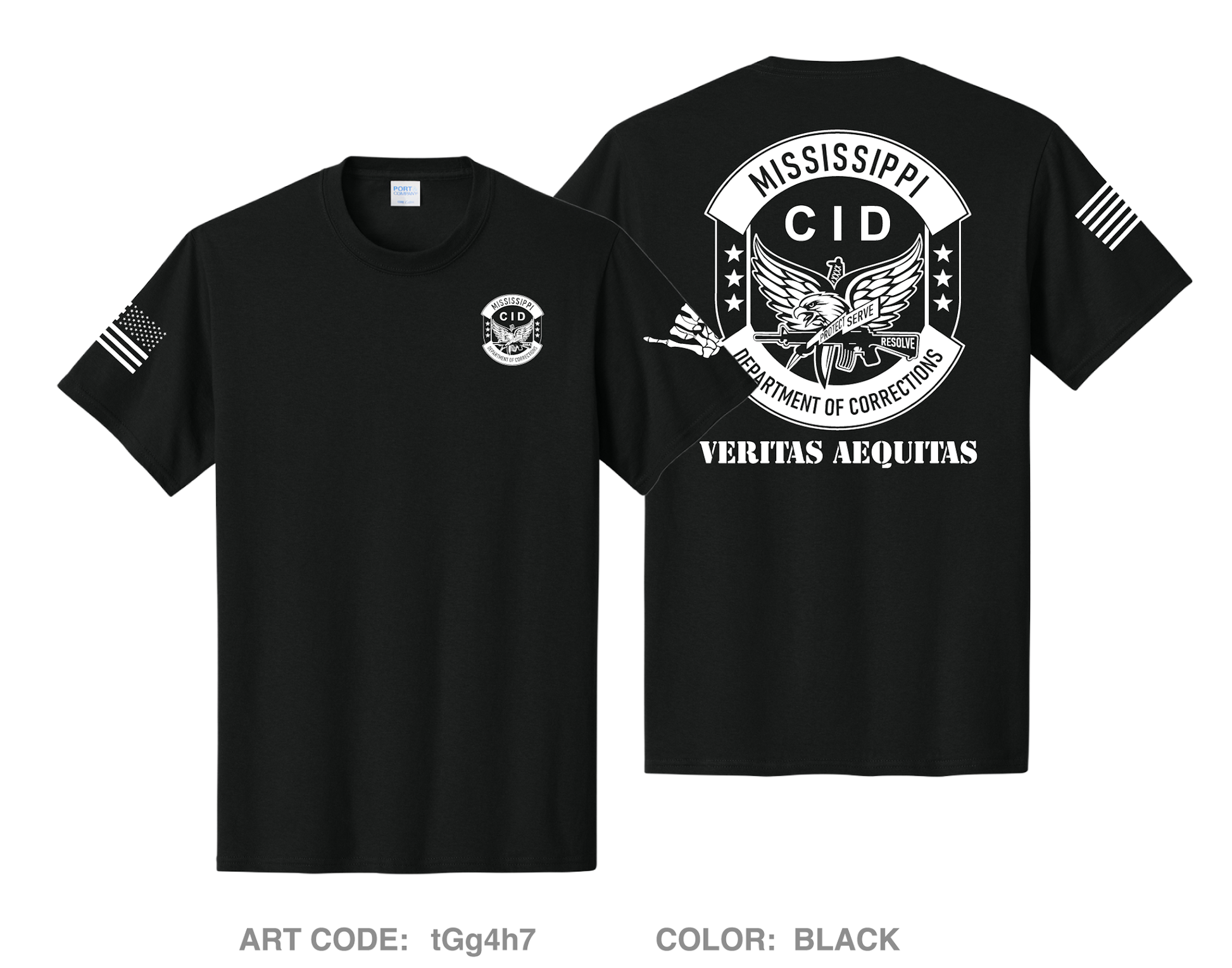 Mississippi Department of Corrections CID Comfort Unisex Cotton SS Tee - tGg4h7