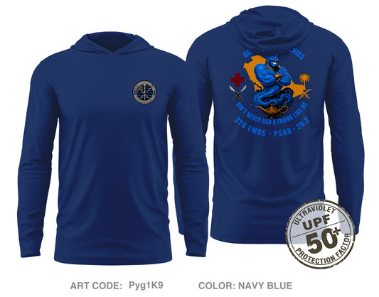 111th Ground Surgical Team Core Men's UPF 50+ Hooded Performance LS Tee - Pyg1K9