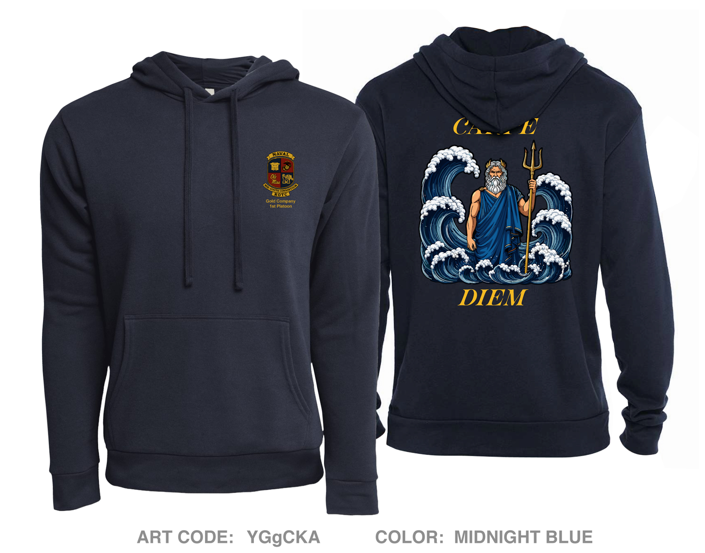 University of Memphis NROTC Comfort Unisex Hooded Sweatshirt - YGgCKA