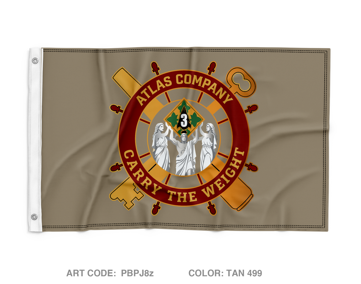 Atlas Company, 64th BSB Wall Flag - PBPJ8z