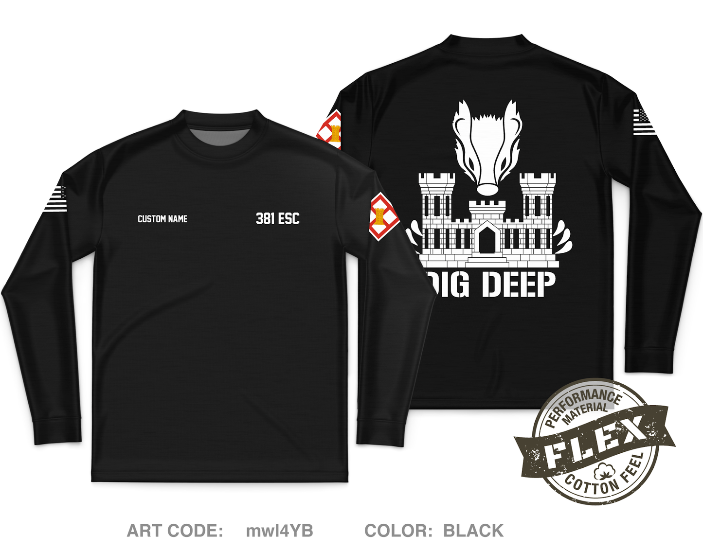 CUSTOM 381 ESC Core Men's LS Flex Performance Tee - mwl4YB