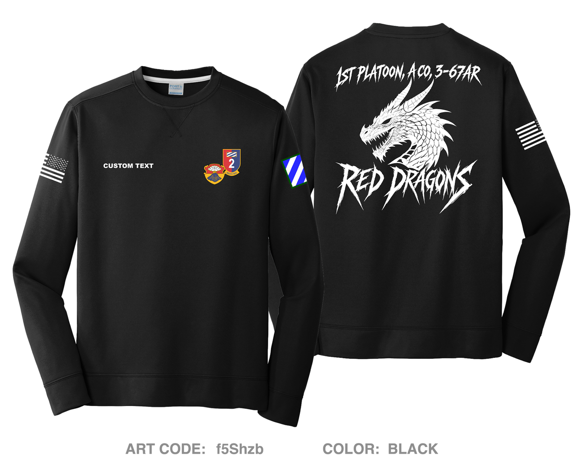 CUSTOM 1st Platoon HI-Tech Performance Crewneck Sweatshirt - f5Shzb