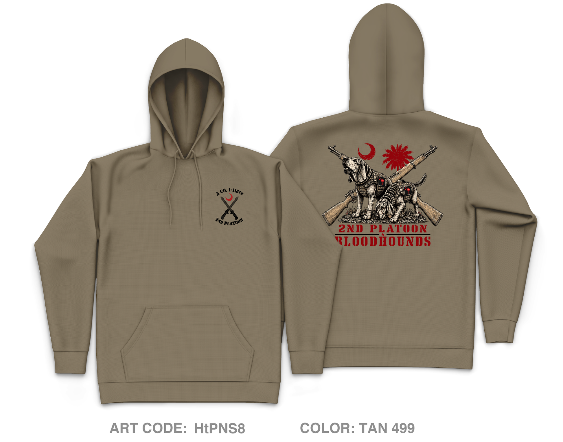 A Co 1-118th 2nd Platoon Core Men's Hooded Performance Sweatshirt - HtPNS8