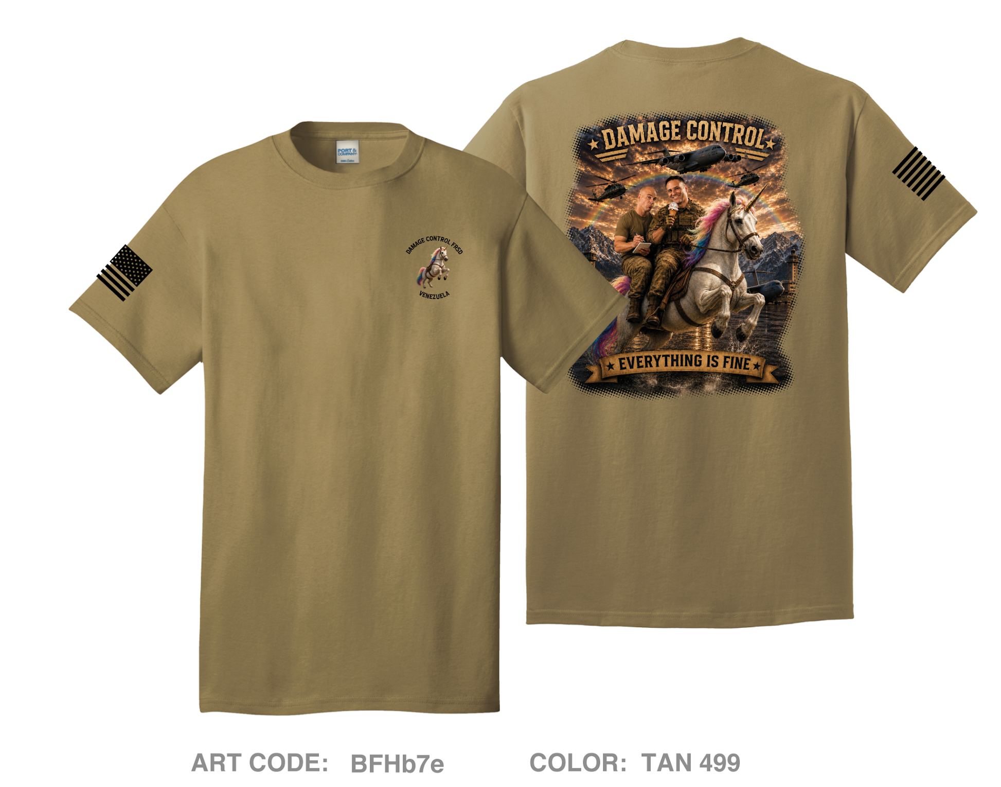 Damage Control Venezuela Comfort Unisex Cotton SS Tee - BFHb7e