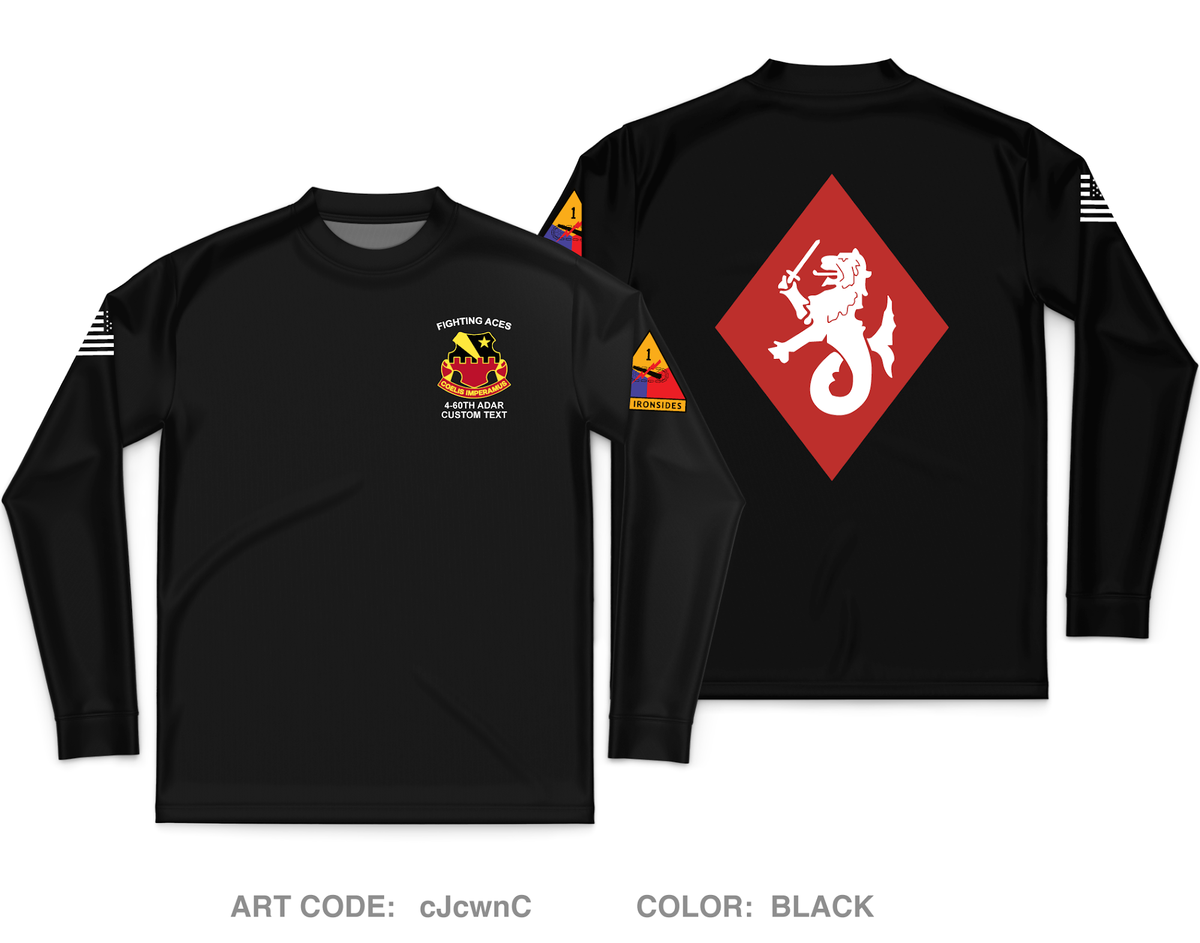 CUSTOM HHB, 4-60th ADAR Core Men's LS Performance Tee - cJcwnC