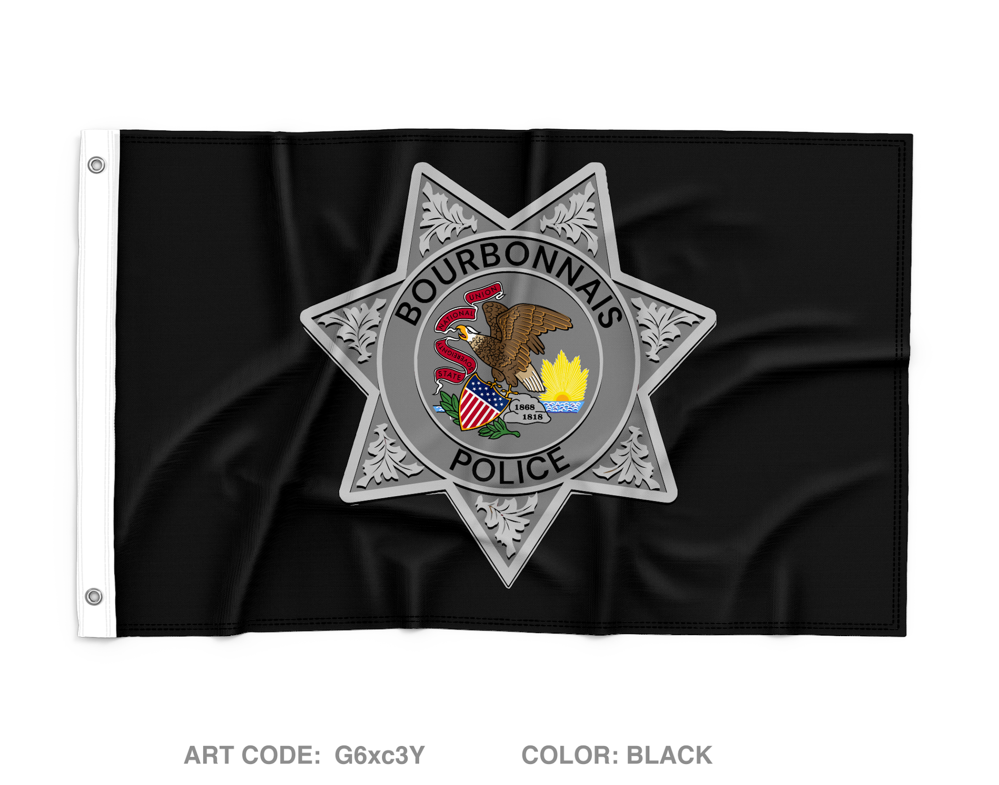 Bourbonnais Police Wall Flag - G6xc3Y