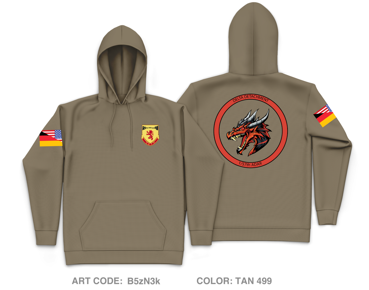 1/57th ADAR DELTA DETACHMENT Core Men's Hooded Performance Sweatshirt - B5zN3k