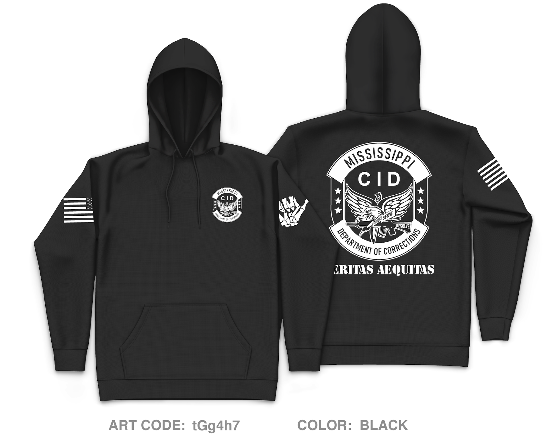 Mississippi Department of Corrections CID Core Men's Hooded Performance Sweatshirt - tGg4h7