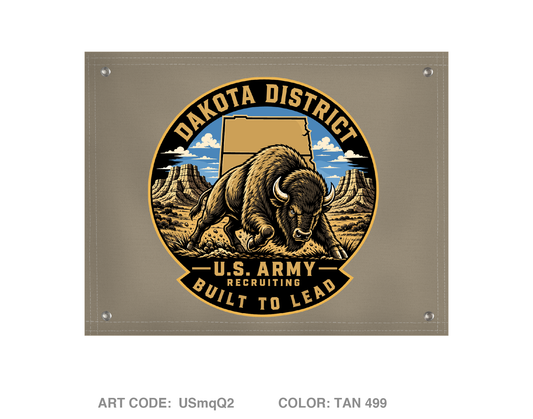 DAKOTA DISTRICT ARMY RECRUITING Banner Flag - USmqQ2