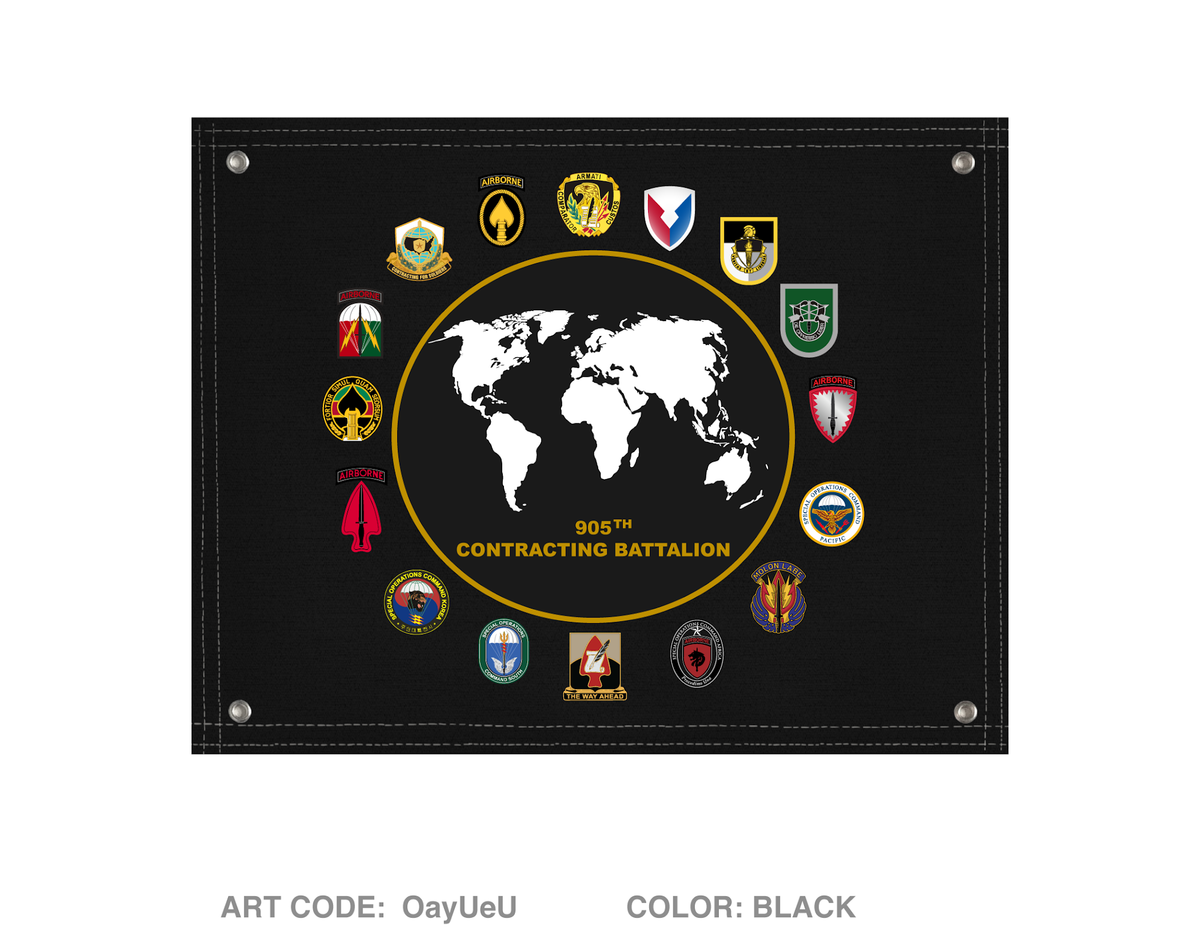 905th Contracting Battalion Fundraising Collection Banner Flag - OayUeU
