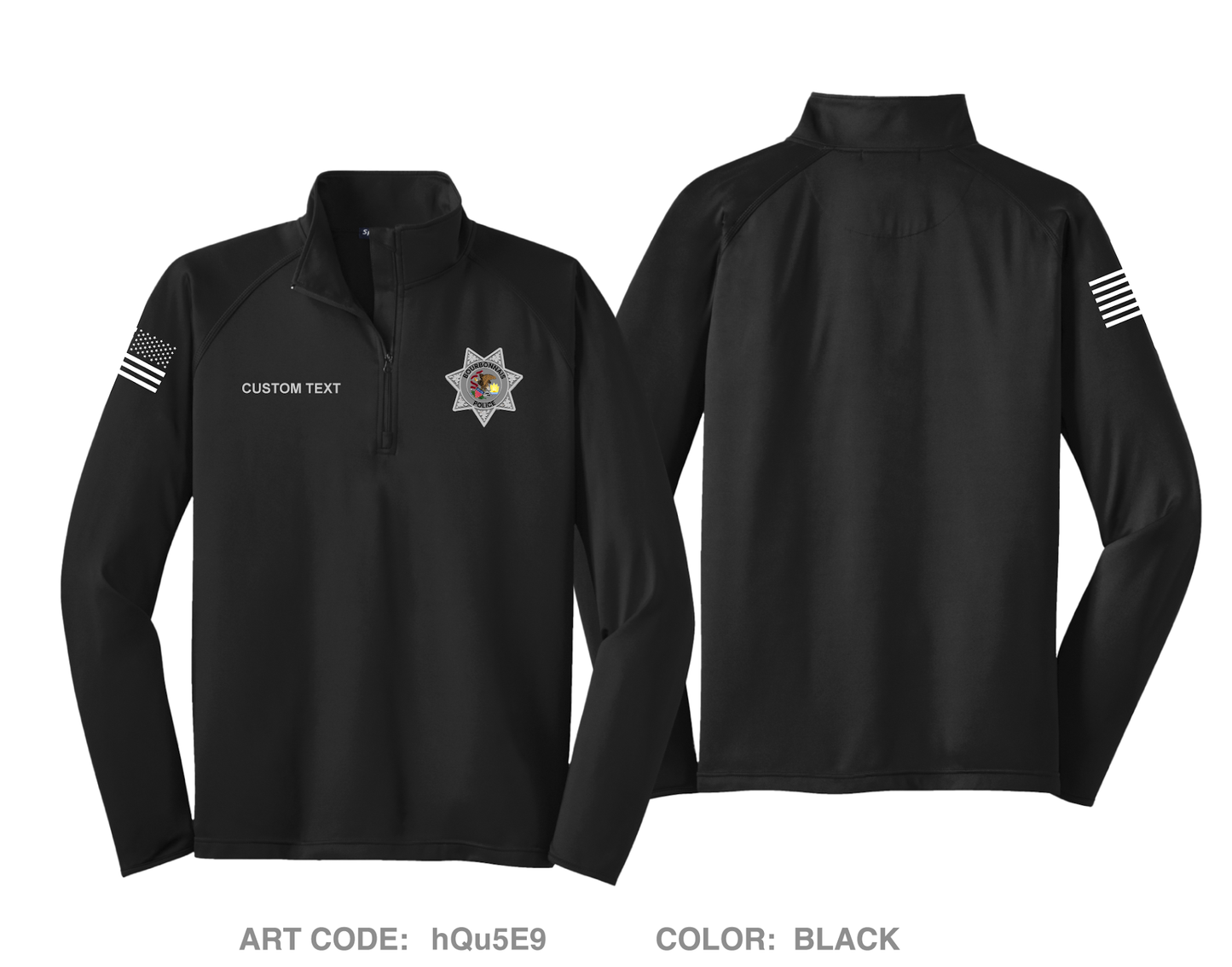 CUSTOM Bourbonnais Police Hi-Tech Performance Quarter-Zip Fleece Jacket - hQu5E9