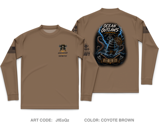 CUSTOM Ocean Outlaws Core Men's LS Performance Tee - JfEoQz